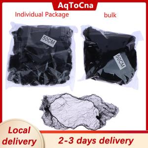 [COD] AqToCna Ship within 24 hours 50Pcs Hair Net Black Elastic Bundle Hair Invisible Hairnet Mesh Bun Hair Net 30 50 60CM Hair Accessories