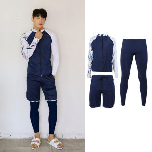 Snorkeling Tabir Surya Split Tahan Air Baju Renang Cepat Kering Lengan Panjang Remaja Dewasa Pria Dan Wanita Celana Ritsleting Pasangan Berselancar Rash Guard Wetsuit