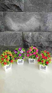 (COD) BUNGA MAWAR PLASTIK BONSAI MAWAR HIAS ARTIFICIAL