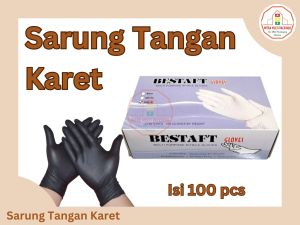 Sarung Tangan Karet Hitam isi 100 pcs | Sarung tangan karet food grade