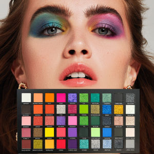 Rebellious Girl Professional 50-Color Eyeshadow Palette - Chromatic Charm Series Matte/Shimmer/Glitter Finishes Highly Pigmented & Waterproof All-in-One for Stage/Daily/Creative Makeup