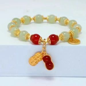 Lovelylife Gelang kacang Beruntung kreatif gaya cina gelang manik antik