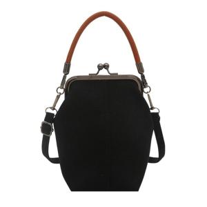 Denims Crossbody Bag for Women Trendy Shoulder Bag Kiss Lock Stylish Daily Handbag Top Handle Bag Dating Bag