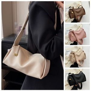 COLOO Large Capacity Lichee Pattern Crossbody Bag Pillow Bag Solid Color Shoulder Bag Fashion Shopping Bag PU Dumpling Bag Travel