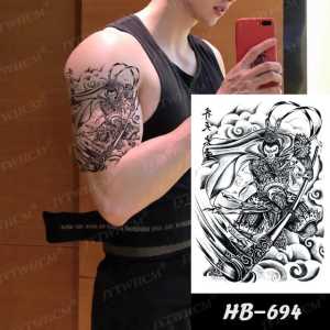 Tato Temporer Tahan Air Motif Kera Sakti HB-694 Warna Coklat Tua