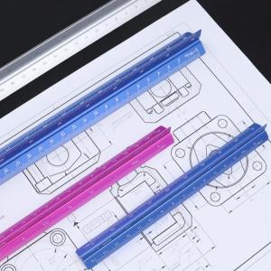 Measuring Ruler Triangular Scale Tool 15cm/30cm With Precise Engraved Gradations In Three Stylish Color