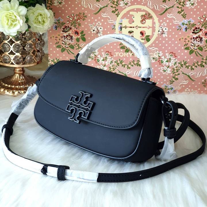 Matte Black Tory Burch Mini Britten Top Handle Top Handle Bag Tory