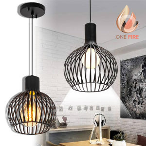 Pendant Light Birdcage Chandelier Vintage Industrial Iron Cage Hanging Lamp Minimalist Adjustable Drop Light E27 Bulb Pendant Lamp For Dining Restaurant Cafe Bedroom Living Room Balcony Bar Dinning Room Kitchen Corridor Aisle Home Decor Lighting