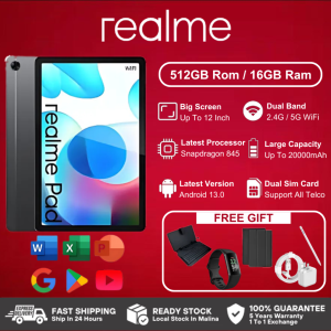 Realme Pad X Lite (12-inch) Android 13.0 16GB RAM 512GB ROM Dual SIM 5G LTE WiFi 2.4/5G Android Tab