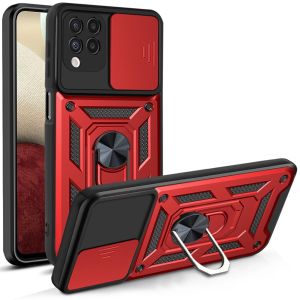 Casing For Samsung Galaxy A04S A53 A33 A13 A22 A12 A42 M32 M51 A03S S22 PLUS ULTRA S22plus S21FE S21 FE A52 S A52S A03 A21S M52 4G 5G 2022 Shockproof Phone Case Armor Ring Bracket Stent Push Camera Protection Cases Hard Cover