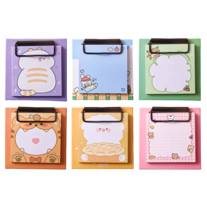 30 tờ phim hoạt hình giấy ghi chú với clipboard 3x3inch Túi memos Pad cho hàng ngày lập kế hoạch Lưu ý dùng trường học văn phòng Nguồn cung cấp