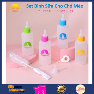 Bộ Bình Sữa Cho Chó Mèo Nhựa PP An Toàn Tiện Lợi Dung Tích 60ml
