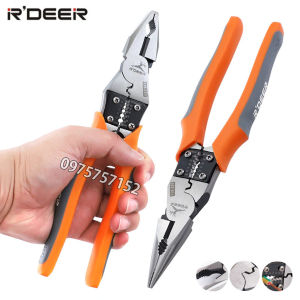 Bộ 2 kìm điện kìm nhọn đa năng tổ hợp cao cấp 4 trong 1 RDEER 9inch/225mm (Kẹp-Cắt-Uốn-Tuốt dây)