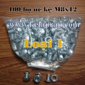 Ốc kệ M8x12 - Hàng Loại 1. Ốc chuyên dùng để bắt kệ V lỗ đa năng. Giá bán theo các Combo (bộ ốc + tán).