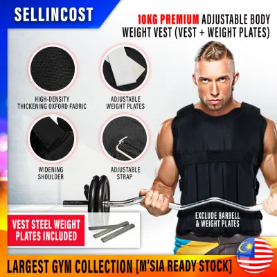 SellinCost Premium Body Weight Vest 7kg / 10KG / 12kg / 15kg Invisible Adjustable Weight Vest Baju Besi With Weight Plates INCLUDED Sport Vest Jacket Vest Jogging Hiking Slimming Baju Pemberat Besi Pemberat Badan 高级负重背心