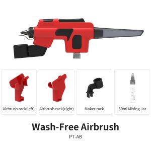 DSPIAE PT-AB Wash-Free Airbrush for Gundam Model Coloring Tool No Clean Spray Pen Dual Use for Markers & Paint Cups Hobby Painting Diversified Usage Easy to Use