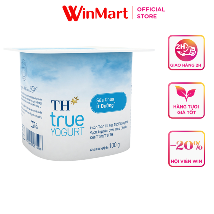 [Siêu thị WinMart] -Sữa Chua Ăn TH true YOGURT Ít Đường