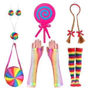Lollipop Costume Fairy Halloween Candy Role Play Dress up Kid Carnival Purim Princess Girls Party Dresses Cute Vestidos Rainbow2026