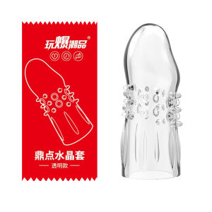 Trendy Crystal Sleeve for Pleasure Stretch Bead Glans Sleeve Desensitizing Open Scale Extended Sleeve Products Wholesale
