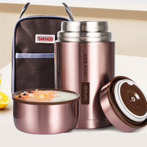 Bình ủ cháo/ ủ nhiệt TAFUCO 750ml Inox 304 + tặng kèm túi giữ nhiệt Thermal insulated food jar