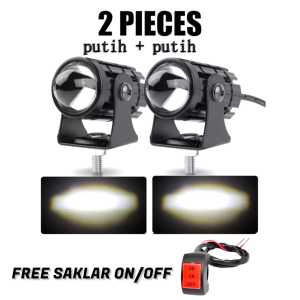 LAMPU TEMBAK SOROT LASER LED D2 MINI WARNA PUTIH/PUTIH LAMPU TEMBAK SOROT FOGLAMP LED D2 UNIVERSAL MOTOR MOBIL TRUCK SUPER BRIGHT