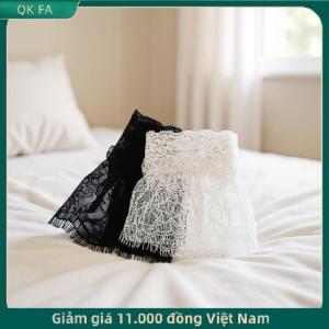 QK FA ✨ Phụ nữ giả cánh tay tay áo với ngắn tua trắng và đen xếp li Cuff đẹp ren Phụ kiện ngoài trời embellishments