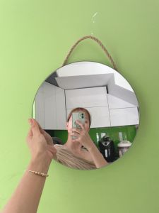 Gương treo dây đay Decor 30cm HÀNG HOT gương treo tường đơn giản mà xinh