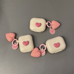 CrashStar Ốp AirPods Trái Tim Dễ Thương 3D Với Mặt Dây Chuyền Mặt Cười Trái Tim Cho AirPods 1 2 3 AirPods Pro 4 InPods 12 I12 Không Dây Tai Nghe Bluetooth Tai Nghe Tai Nghe Vỏ Thời Trang Vỏ Chống Sốc Giảm Giá Mạnh