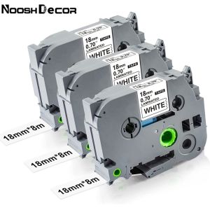 3 Pack TZe241 18mm Laminated White Tape Tze241 tze241 TZe-241 P Touch Label Tape TZe Compatible for Brother PT-D400 PT-D460 PT-D600 PT-P710BT Label Maker