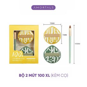 Bông Mút Trang Điểm 100 Amortals Dày 4MM Đàn Hồi Cao Tăng Khả Năng Che Phủ Giúp Lớp Nền Mịn Mướt Kèm Hộp Bảo Quản