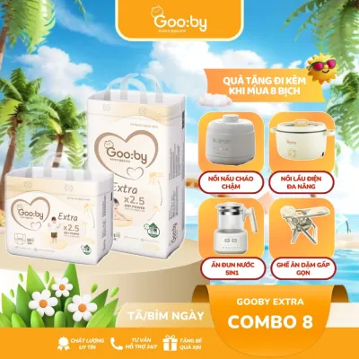 [Combo 8 Bịch KÈM QUÀ TẶNG] Tã/bỉm quần Gooby mềm mại an toàn siêu thấm hút size M/L/XL/XXL/3XL cho bé từ 6kg - 35kg