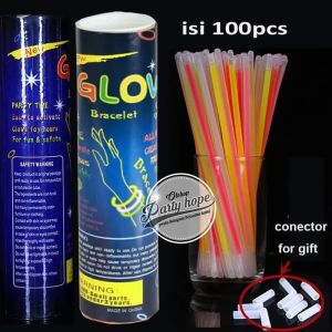 Glowing stick / glow stik / gelang pospor glow in the dark isi 100 pcs