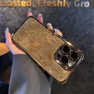 Kisscase Mạ sang trọng long lanh gợn sóng nước mô hình vỏ điện thoại cho Iphone 15 14 13 12 11 Pro Max cộng với với tấm dán bảo vệ ống kính bảo vệ bốn góc chống rơi Acrylic chống sốc Ốp lưng cho iPhone 15 14 13 12 11