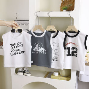 เสื้อกั๊กเด็กสไตล์ใหม่ฤดูร้อนเด็กชายเสื้อแขนกุดผ้าฝ้ายเสื้อยืดหลวมบางเสื้อผ้าเด็กฤดูร้อน145