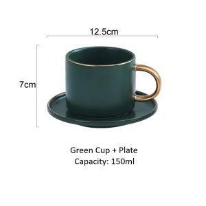 Nordic Coffee Cup With Gold Handle/Luxury Milk Tea Cup/Ins Style Breakfast Cafe Mug/Latte Cappuccino