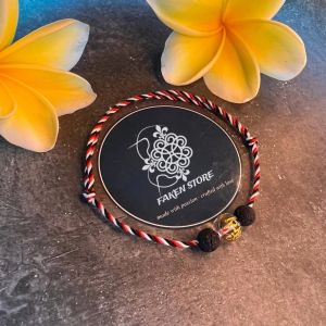 Gelang Tridatu Batu Clear Quartz dan Batu Lava Stone asli khas Bali Original