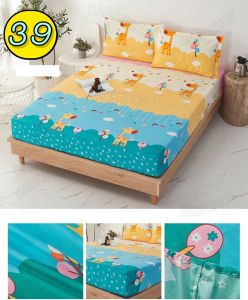 ชุดผ้าปูที่นอน Da1 แบบรัดมุม ขนาด 3.5 ฟุต พร้อมปลอกหมอน 3 in1 รัดมุม เตียงสูง10 นิ้ว ไม่มีรอยต่อ ไม่ลอกง่าย