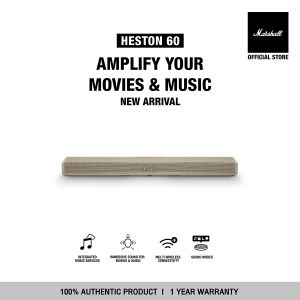 [NEW ARRIVAL] MARSHALL HESTON 60 CREAM with Dolby Atmos - 1 Year Warranty + Free Shipping - (Marshall Soundbar Speaker Bluetooth Soundbar Speaker)
