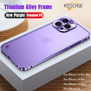 【With Lens Film】KISSCASE Luxury Aluminum Metal Frame Bumper Matte Clear Translucent Slim Case For iPhone 15 Pro Max 14 Plus 13 12 11 Camera Len Protection Hard Back Cover