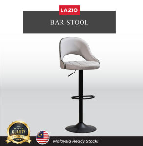 (Ready Stock) Meredith Bar & Counter stool Wing Chair High Stool Dining Stool Bar Stool Black Metal Leg |北欧高贵休闲网红吧椅 奶茶店前台靠背高脚凳酒吧椅吧台椅子| H1000 x W450 x D400mm (SH : 600mm - 820mm)