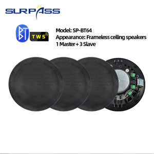 4pcs Bluetooth Ceiling Speaker Home Theater Background Music HiFi Stereo Build-in Class D digital Amplifier 6 inch Loudspeaker with Audio Cable