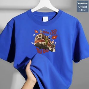 Áo thun Việt Nam form vừa nữ SUNTEE STFV209 phong cách basic vải cotton 250GSM cao cấp thoáng mát