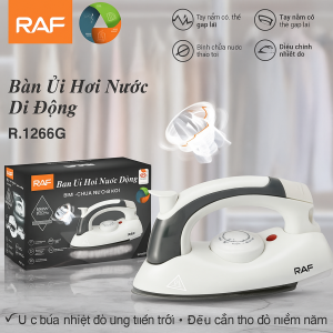 Bàn Ủi Hơi Nước Mini Cầm Tay RAF R.1266B – Bàn Là Hơi Nước Công Suất 800W Dùng Cho Mọi Chất Liệu Vải