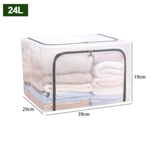 🚚SG Seller🚚Transparent Dust-proof Thickened Foldable Storage Box /wardrobe storage /wardrobe organizer stackable storage box /Large Capacity Clothes Storage Bag with Handles and Sturdy Zipper for Home Bedroom Closet Office