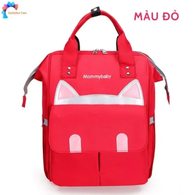 [NHIỀU MÀU] Balo Bỉm Sữa Đa Năng Tai Mèo Thời Trang Cho Mẹ Và Bé Nhiều Ngăn Chống Thấm Nước Có Ngăn Giữ Nhiệt Cho Bình Sữa -SOHANEI FAM -Ba Lô Mommy Bag