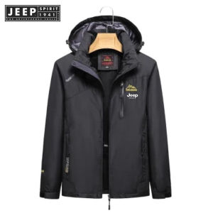 JEEP SPIRIT 1941 ESTD  hiking hiking raincoat waterproof lightweight jacket autumn casual jacket hooded mens jacket solid color letter jacket