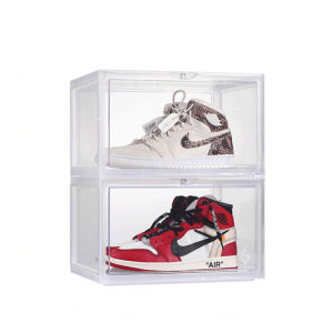 กล่องรองเท้า Shoe Box พับเก็บ ฝาแข็ง ฝาเปิด-ปิดได้ 2 สี กับชั้นรองเท้า กล่องวางรองเท้า กล่องใส่รองเท้า บรรเทา กล่องวางใส่รองเท้า สำหรับสางกลุ่ม 24 ชุ่อมูล