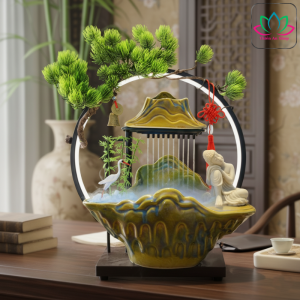 Thác Nước Phong Thuỷ Tiểu Cảnh Trầm Hương Phật Tự Thiền Tịnh Thiền An Shop Decor Không Gian Sống.
