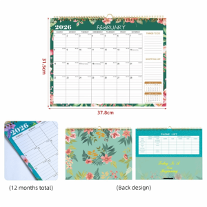 WTFAP5 Khối ngày lớn Lịch treo tường 2026 Phiên bản tiếng Anh Thiết kế hoa Công cụ lập kế hoạch hàng tháng 12 tháng Hiển thị dọc Công cụ lập kế hoạch hàng ngày hàng tuần hàng tháng Sử dụng văn phòng