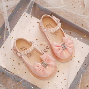 FASHIONHALU IMPORT Sepatu Flatshoes Anak Perempuan Jasmine Ribbon Mutiara | Sepatu Pesta Anak Perempuan